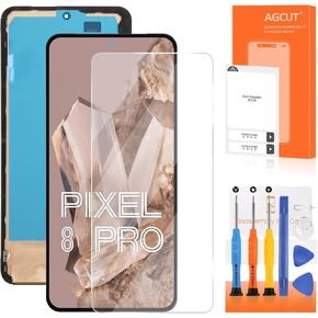 OLED for Google Pixel 8 Pro Screen Replacement for Google Pixel 8 Pro 5G LCD Display GC3VE G1MNW Screen Touch Digitizer Assembly Repair Part with Bracket (with Fingerprint Function)