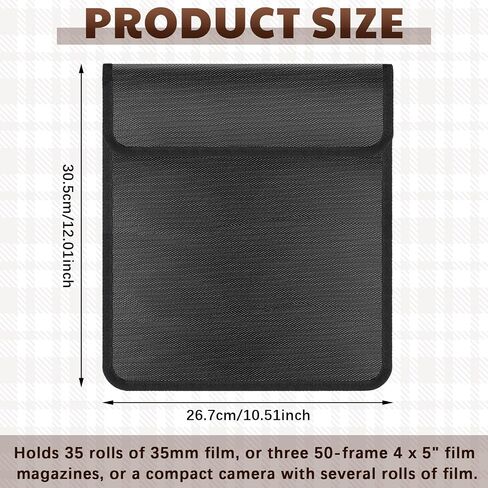 2 Pieces Filmguard Bag Medium Storage Carrying Case Bag Xray Proof Bags Film X-Ray Protector Bag Radiation-resistant Bag for Photographers Tourists Travelers, Black in Saudi Arabia