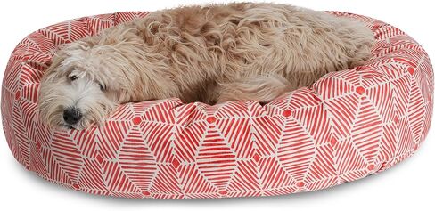 Majestic Pet 52" Charlie Beige Metallic Sherpa Bagel Bed in Kuwait