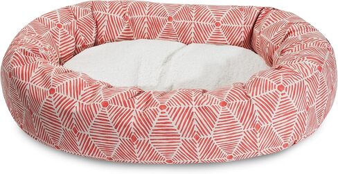 Majestic Pet 52" Charlie Beige Metallic Sherpa Bagel Bed in Kuwait
