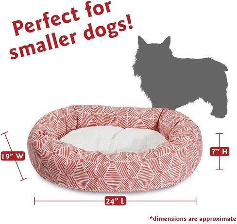 Majestic Pet 52" Charlie Beige Metallic Sherpa Bagel Bed in Kuwait