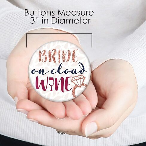 Big Dot of Happiness Boho Botanical Bride - 3 inch Greenery Bridal Shower and Wedding Party Badge - Pinback Buttons - Set of 8 in Saudi Arabia
