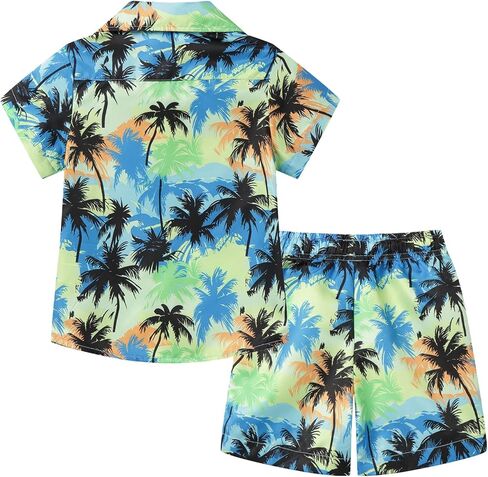 LittleSpring Boys Short Sleeve Hawaiian Shirts and Shorts Outfits in Kuwait