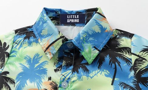 LittleSpring Boys Short Sleeve Hawaiian Shirts and Shorts Outfits in Kuwait