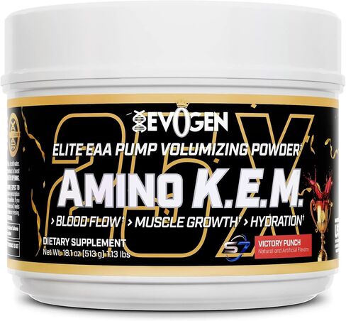 Evogen AminoKEM | Premium Essential Amino Acid, Nitric Oxide, Betaine anhydrous, S7, Recovery, volumizing, Pump Catalyst | Sour Watermelon in Kuwait