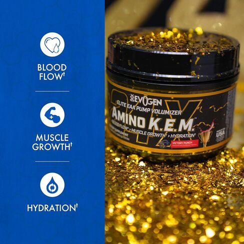 Evogen AminoKEM | Premium Essential Amino Acid, Nitric Oxide, Betaine anhydrous, S7, Recovery, volumizing, Pump Catalyst | Sour Watermelon in Kuwait