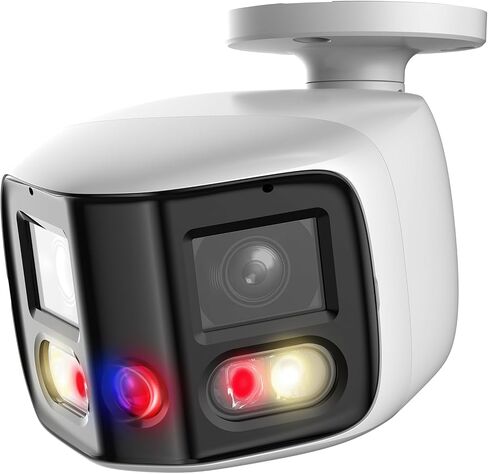 Dual Lens Security Camera Outdoor, 2x4MP 180 Degree Wide Angle POE Camera 4K TiOC WizSense Smart Dual Light,2-Way Audio, Set up to 4 Detection Zones in Kuwait