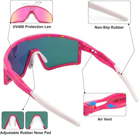 Xiyalai Vipers Sunglasses, Polarized Sports Glasses for Men Women with 3 Interchangeable Lenses, Baseball Cycling Running Fishing Golf in Saudi Arabia
