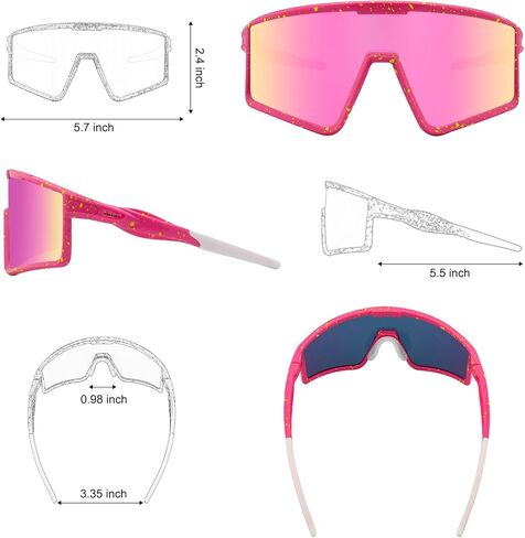 Xiyalai Vipers Sunglasses, Polarized Sports Glasses for Men Women with 3 Interchangeable Lenses, Baseball Cycling Running Fishing Golf in Saudi Arabia