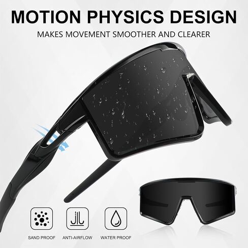 Xiyalai Vipers Sunglasses, Polarized Sports Glasses for Men Women with 3 Interchangeable Lenses, Baseball Cycling Running Fishing Golf in Saudi Arabia
