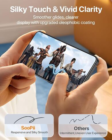 واقي شاشة الزجاج المقسّر Soopii لـ Samsung S25 /S24 ، [تركيب تلقائي لأغبار الأتربة] ، [حماية الصف العسكري] ، فقاعة فتح بصمات الأصابع خالية من Galaxy S25 /S24 6.1 بوصة (2 حزمة) in Kuwait