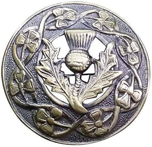 AAR Men,s Scottish Stag Head Kilt Brooch Fly Plaid Antique Finish 3" (7cm) Diameter S in Saudi Arabia