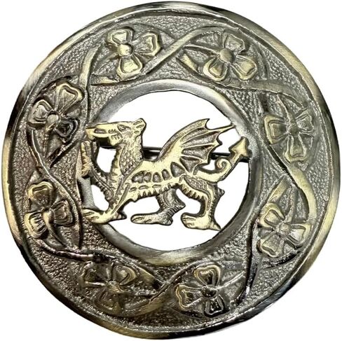 AAR Men,s Scottish Stag Head Kilt Brooch Fly Plaid Antique Finish 3" (7cm) Diameter S in Saudi Arabia