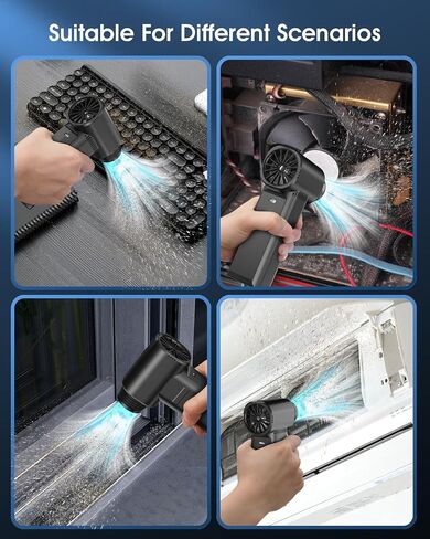 Duster Air Air مضغوط ، 500 جرام من طاقة Super Cordless Duster الكهربائية القابلة لإعادة الشحن ، ومكونة من طائرة مفاتيح مفاتيح طائرة Turbo الطائرات التوربينية من 40000 دورة في الدقيقة ، ومنظف لوحة مفاتيح توربو من منفاخ الهواء 4-gear للكمبيوتر الشخصي (أسود) in Saudi Arabia
