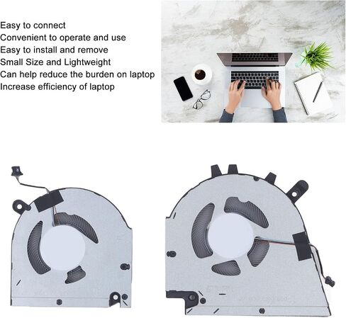 Upgraded Gaming Laptop Cooler Pad,4 Pin Connector Replacement CPU Cooling Fan,Easy to Install and Disassemble Laptop Cooling Fan,for DELL Vostro 15 7510 16 7610 (CPU and GPU) in Saudi Arabia