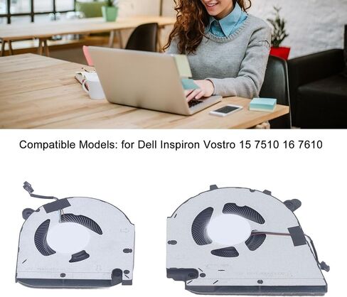 Upgraded Gaming Laptop Cooler Pad,4 Pin Connector Replacement CPU Cooling Fan,Easy to Install and Disassemble Laptop Cooling Fan,for DELL Vostro 15 7510 16 7610 (CPU and GPU) in Saudi Arabia