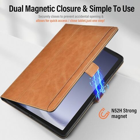 حالة مصنوعة يدويًا لـ Samsung Galaxy Tab A9 Plus/A9+ 5G Tablet 11 بوصة 2023 SM-X210/SM-X216/SM-X218U مع جيب ، زوايا متعددة ، إغلاق مغناطيسي ، غطاء من الجلد النباتي ، النوم التلقائي/الاستيقاظ ، الأسود ، الأسود in Kuwait