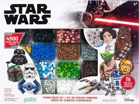 Perler Star Wars' The Mandalorian Fused Bead Kit with 14 Unique Patterns, Finished Project Sizes Vary, Multicolor 4579 Pieces in Saudi Arabia