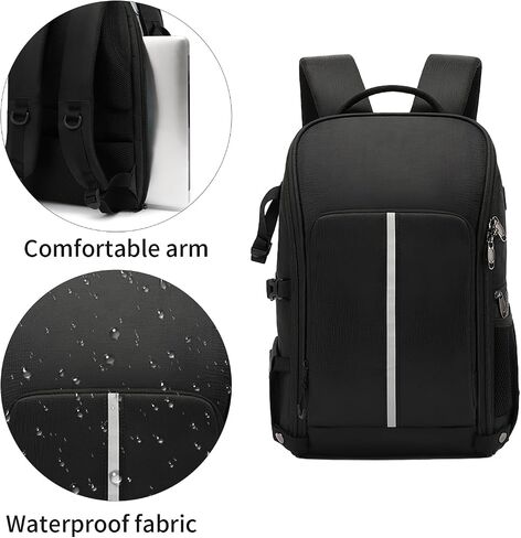 Camera Backpack，Camera Bag for DSLR/SLR,Camera Backpack Waterproof for Photographers Camera Case Compatible for Sony Nikon (Gray) in Saudi Arabia