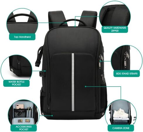 Camera Backpack，Camera Bag for DSLR/SLR,Camera Backpack Waterproof for Photographers Camera Case Compatible for Sony Nikon (Gray) in Saudi Arabia