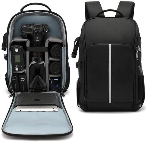 Camera Backpack，Camera Bag for DSLR/SLR,Camera Backpack Waterproof for Photographers Camera Case Compatible for Sony Nikon (Gray) in Saudi Arabia