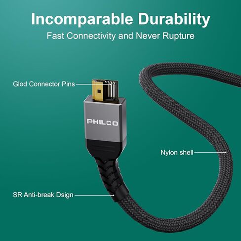 PHILCO HDMI Splitter 1 in 2 Out، 4K 1080P 3D مرآة شاشة مزدوجة، مضخم صوت محمول مع كابل HDMI بطول 4 أقدام - HDMI Splitter 1x2 لمشاهدة غامرة in Kuwait