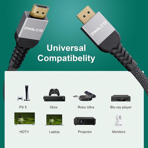 PHILCO HDMI Splitter 1 in 2 Out، 4K 1080P 3D مرآة شاشة مزدوجة، مضخم صوت محمول مع كابل HDMI بطول 4 أقدام - HDMI Splitter 1x2 لمشاهدة غامرة in Kuwait