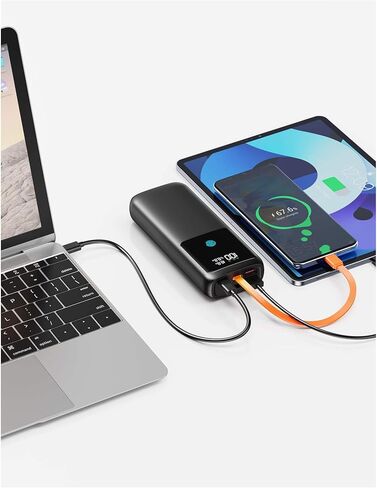 Portable Charger,Laptop Power-Bank-65w - 24000mah Fast Charging Powerbank Compatible with iPhone,Samsung,Macbook,iPad,Tablet,USB-C,Rechargeable External Battery Pack for Cell Phone,Type C,Black in Saudi Arabia