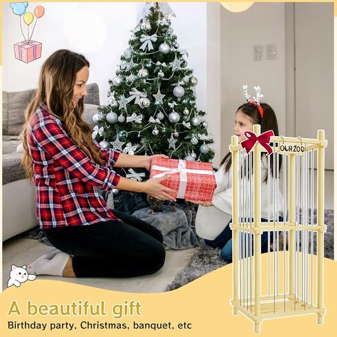 HAIDAIYA Stuffed Animal Zoo Storage Cage Wooden, 36''(3ft) Wood Large Stuffed Animal Storage Basket, Toy Storage for Big Stuffed Animals, Large Toy Chest for Kids Girls Boys Toy Organizer Holder in Saudi Arabia