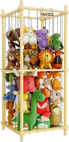 HAIDAIYA Stuffed Animal Zoo Storage Cage Wooden, 36''(3ft) Wood Large Stuffed Animal Storage Basket, Toy Storage for Big Stuffed Animals, Large Toy Chest for Kids Girls Boys Toy Organizer Holder in Saudi Arabia
