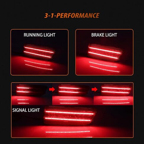 ADIIL Smoked Lens Rear Bumper Reflectors Light kit For Mercedes-Benz Sprinter 2007-2018; For Dodge Sprinter 2007-2009 & For Freightliner Sprinter 2007-2017 in Saudi Arabia