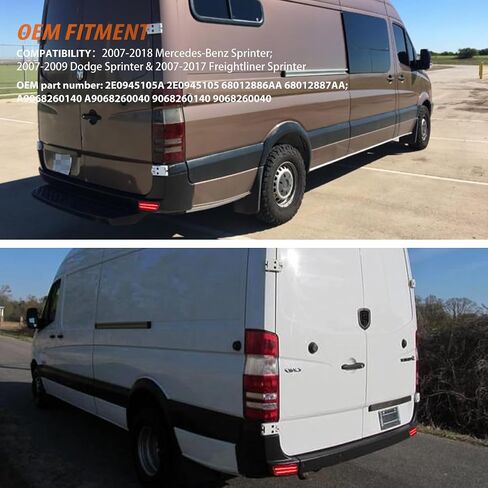 ADIIL Smoked Lens Rear Bumper Reflectors Light kit For Mercedes-Benz Sprinter 2007-2018; For Dodge Sprinter 2007-2009 & For Freightliner Sprinter 2007-2017 in Saudi Arabia