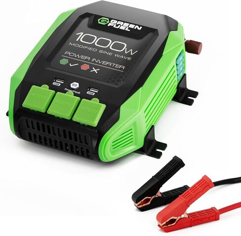 1000W WENVERTER 2000W ذروة W/DC 12V إلى 3x 120V AC ، 2x 2.4AMP USB ، أقواس التثبيت والمشابك المشمولة in Saudi Arabia