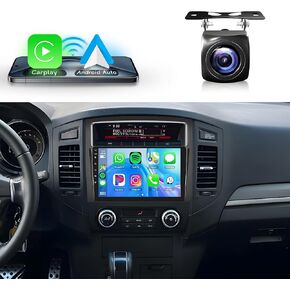 4+64G Android Car Stereo for Mitsubishi Pajero 4 V80 V90 2006-2014, Wireless Carplay Android Auto Car Radio, 9’’ Touch Screen Head Unit with Bluetooth GPS Mirror Link WiFi FM/RDS DSP Backup Camera SWC