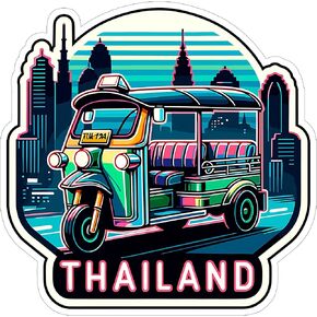 Thailand Sticker 4 Inch City Travel Hise Hested - Materproof Vinyl Secal for Bottop Bottle Car Pumbler - ملصقات جمالية طويلة الأمد للبالغين ID44990