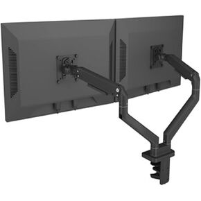 Aluminum Desktop 17-32" Dual Monitor Holder Mechanical Spring Arm Lifting Full Motion TV Monitor Mount Load 11kgs Eac(Silver)