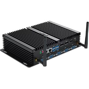 HISTTON Fanless Mini Desktop PC, Industrial PC Intel Core i7-8550U, 16GB RAM 512GB SSD, 4 RS232 COM+2 RS232/485 COM, 2 LAN, HDMI, DP, EDP, LPT, WiFi, Windows 11 Pro/Linux Ubuntu