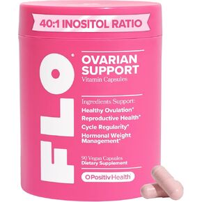 FLO Ovarian Health Support - Hormone Balance for Women, Inositol Supplement with DIM, Myo-Inositol & D-Chiro Inositol, Folic Acid - Supports Healthy Ovulation, Cycle Regularity - 30 Servings