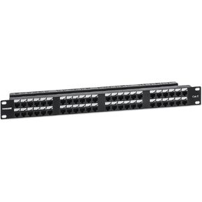 Intellinet 48 Port Cat6 Network Patch Panel – 1U Rack Height, 19 inch Rackmount, 180 Degree Entry Punch-Down Blocks - Installer Grade 50 Micro-inch Gold Plated Contacts -Lifetime Mfg Warranty-721066