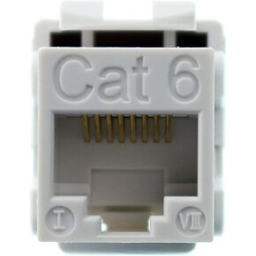 Cat6-Jack-WT Cat6 90 Keystone Jack ، أبيض