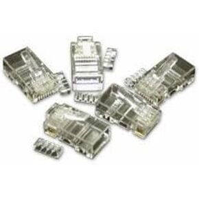 RJ45 Cat5E Modular with Load Bar Plug for Round Solid/Stranded Cable - 100pk