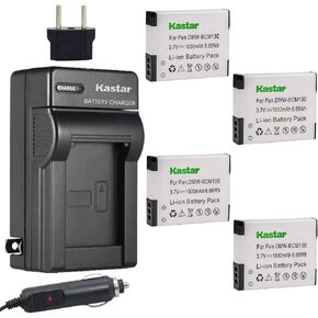 Kastar Battery (X4) & Travel Charger Kit for Panasonic DMW-BCM13 BCM13PP and Lumix DMC-FT5 DMC-LZ40 DMC-TS5 TS6 DMC-TZ37 TZ40 TZ41 TZ55 TZ60 DMC-ZS27 DMC-ZS30 DMC-ZS35 DMC-ZS40 DMC-ZS45 DMC-ZS50