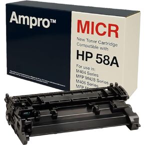 Ampro CF258A MICR 58A MICR Toner Cartridge – Secure Check Printing – Compatible with HP LaserJet M404DN M404DW M404N MFP M428DW M428FDN M428FDW Enterprise M406DN MFP M430F – High Yield, Bank-Compliant