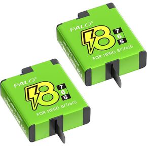 2-Pack Rechargeable Batteries for GoproHero 8/Hero 7/Hero 6/5 Black Battery Accessories, 1800mAh Enduro Battery