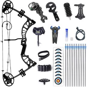 Kid Compound Bow and Arrow Set Archery Shooting Practice Outdoor Party Complete Set Adjustable LBS Youth and Beginner 15-45LBS Draw Weight Adjustable Gift