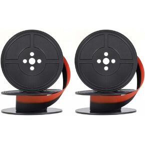 2 Pairs Typewriter Ribbon，Universal Typewriter Ribbon，Durable Twin Spool Replacement, Compatible with Smith Corona, Royal Classic Typewriters ，Suitable for Most Vintage Typewriters（Black/Red）