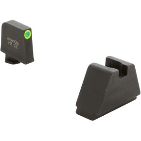 AMERIGLO Optic Compatible Sight Set for Glock - 5XL Tall Green Tritium LumiGreen Outline .407" Front, Flat Black .507" Rear