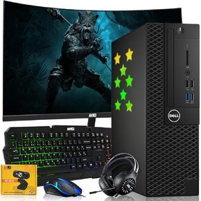 Dell Desktop PC Gaming Bundle - Core i7, 16GB RAM, 512GB SSD, GT 1030, RGB Keyboard with AI-Enabled Copilot Key, Mouse, RGB Headphone, Webcam, Wi-Fi, Win 11 Home (Renewed)