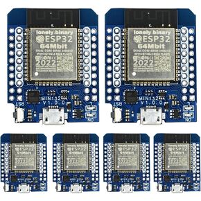 6-Pack ESP32 Mini 8MB Flash – Double Storage, WiFi & Bluetooth, Dual-Core Microcontroller | Compatible with Arduino IDE, MicroPython & IoT Projects