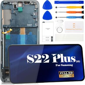 OLED for Samsung S22 Plus 5g Screen Replacement for Samsung Galaxy S22+ LCD Repair Screen for Galaxy S906 Display Touch Screen Digitizer Assembly Repair Kits with Frame (US Version) (Green)